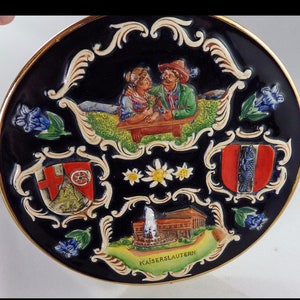 Kaiserslautern Germany Souvenir Plate Raised Images Beer Garden Flag Monuments