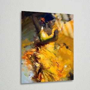 Spanish Dancer Art,Dancer Wall Niche, Custom Printing, Original Painting, Glass Wall Dancer, Custom Birthday, Birthday Gift for Dancer Girl
