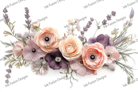 Lavender Rose Bouquet Art Paper: Elegant Floral Print