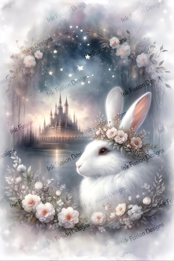 Fantasy Rabbit Art Paper: Princess of Starlight Vale, Floral Crown