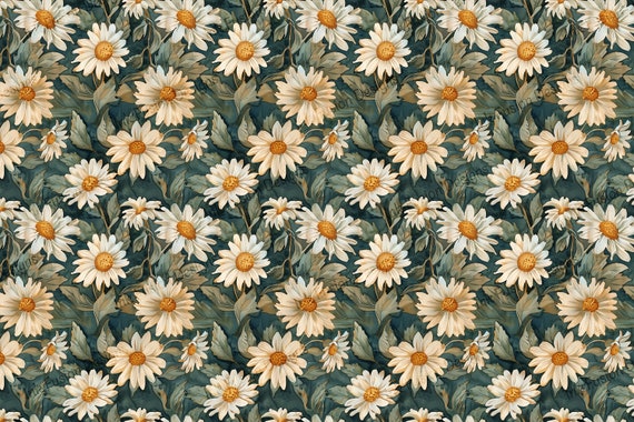 Daisy Meadow Art Paper: Floral Decoupage Print