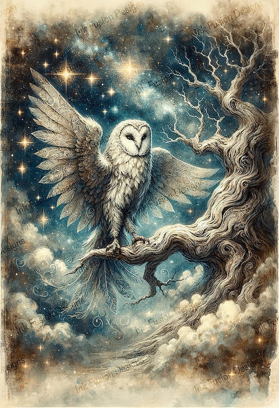 Majestic Owl Art Print: Jules, Protector of Sacred Trees