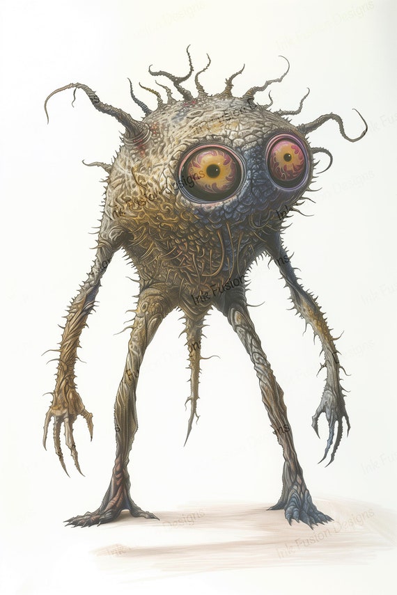 Zyphon Art Print: Eerie Fantasy Creature, Dark Surrealism