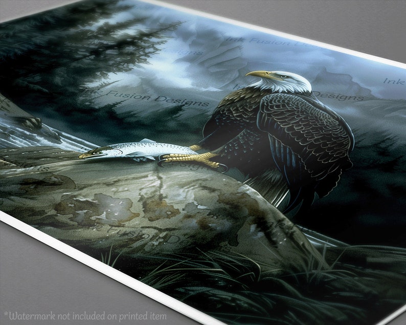 Weißkopfseeadler-Kunstdruck: Landschaft im pazifischen Nordwesten Bild 2