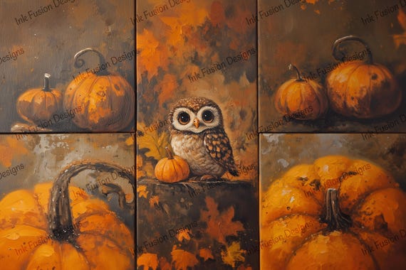 Owl Art Print | Rustic Fall Farmhouse Decor