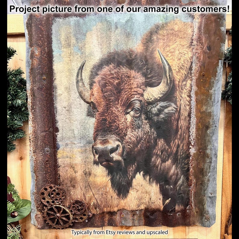 Majestätisch Bison Art Print: Rustikales Prärie Wildtier Dekor Bild 6
