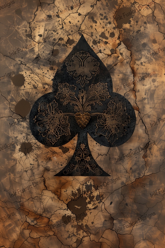 Venetian Spade Art Print: Golden Filigree, Antique Decoupage Paper