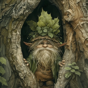Eldarion the Forest Gnome | Decorative Art Paper | Wise Elder Forest Gnome | High Quality | Paper and Size Options