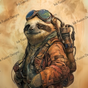 Hallo.  Ik ben Marv | Decoratief kunstpapier | Steampunkluiaard | Hoge kwaliteit | Meerdere papier- en formaatopties beschikbaar.
