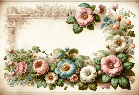 Victorian Floral Art Print: Timeless Blossom Paper
