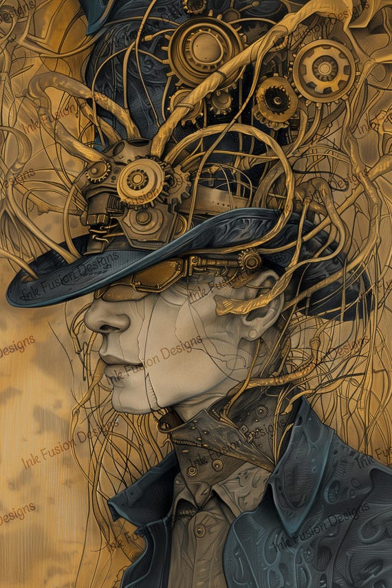 Steampunk Seer Art Print: Aiden, Dream Explorer