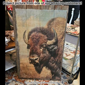 Majestätisch Bison Art Print: Rustikales Prärie Wildtier Dekor Bild 4