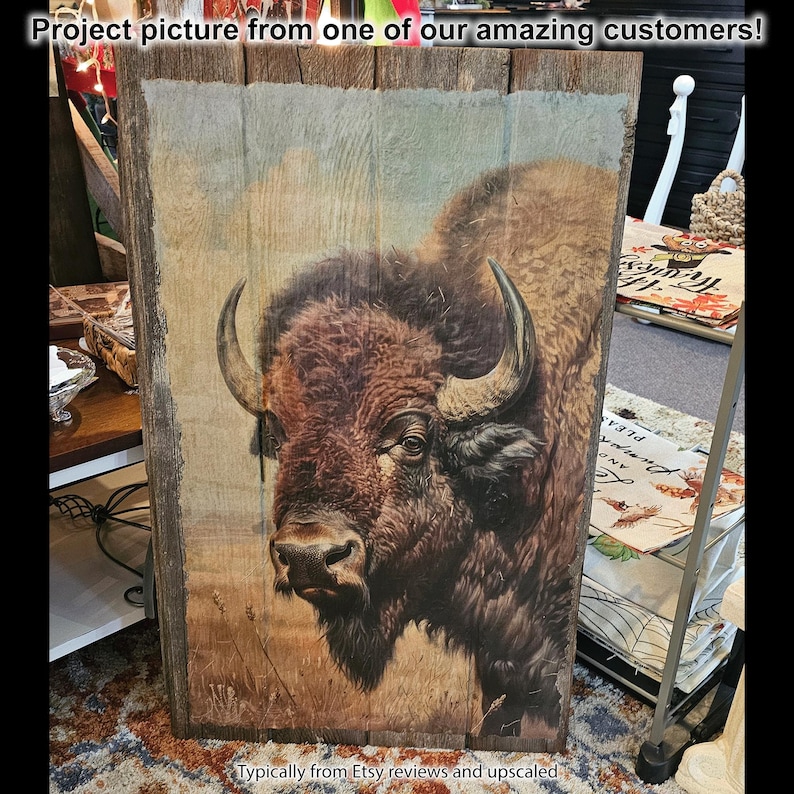 Majestätisch Bison Art Print: Rustikales Prärie Wildtier Dekor Bild 4