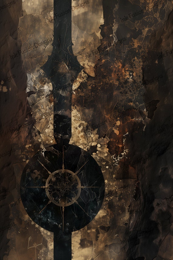 Steampunk Pendulum Art Print: Grunge Industrial Decor