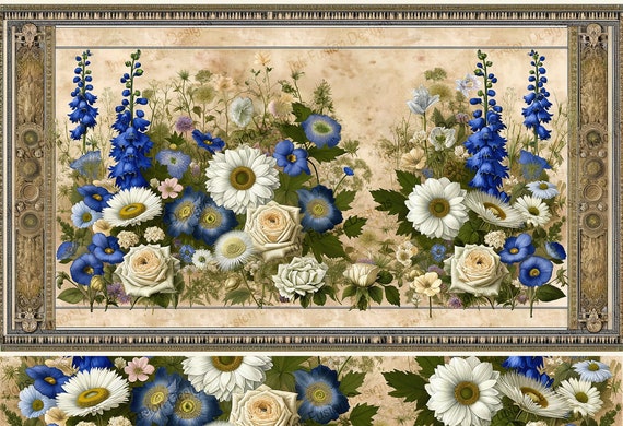 Victorian Botanical Art Print: Ornate Floral Wall Decor