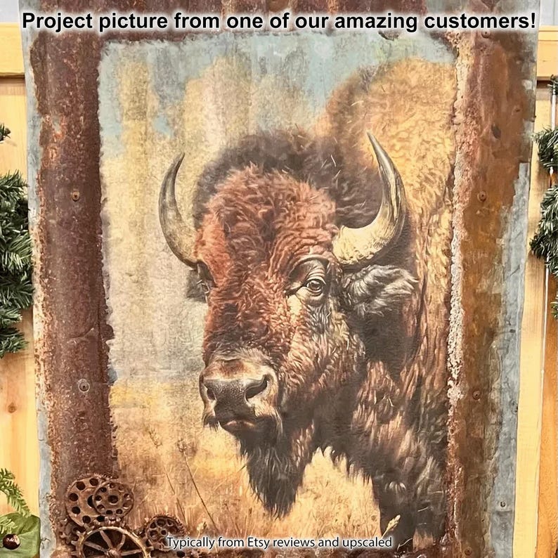 Majestätisch Bison Art Print: Rustikales Prärie Wildtier Dekor Bild 7