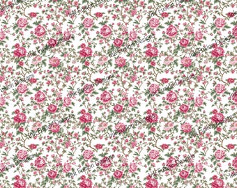 Papel de arte chintz floral: papel para decoupage con rosas vintage