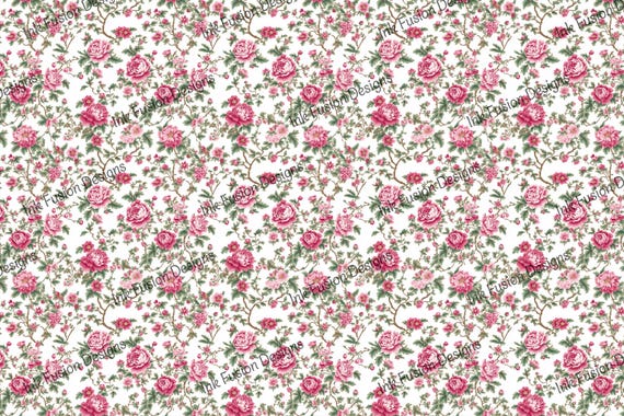 Floral Chintz Art Paper: Vintage Rose Decoupage Paper
