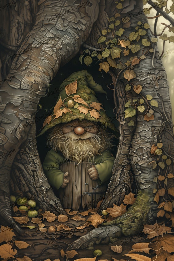 Foozy the Forest Gnome Art Paper: Fall Woodland Decor
