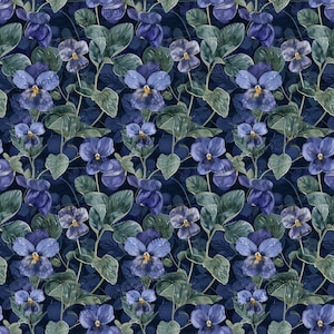 Violetas de Medianoche / Papel Decorativo / Violetas Armonía Luz de Luna / Alta Calidad / Opciones de Papel y Tamaño