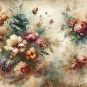 Sonate des fleurs | Papier d'art décoratif | Splendeur florale patrimoniale | Haute qualité | Options de papier et de format