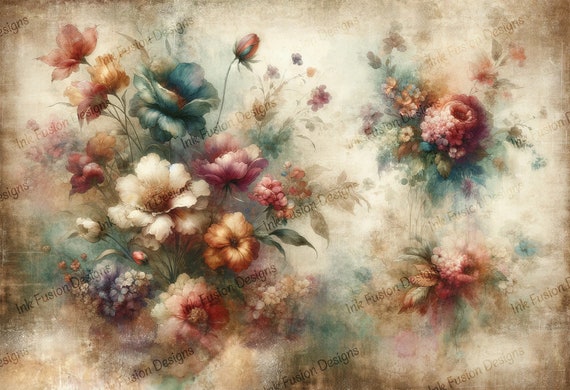 Vintage Floral Art Print: Renaissance Botanical Paper