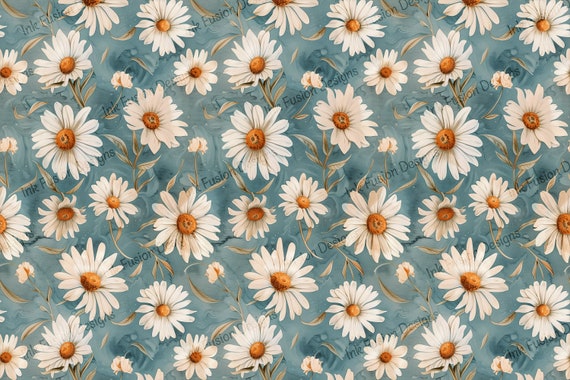 Daisy Art Paper: Floral Decoupage Paper, Blue Meadow