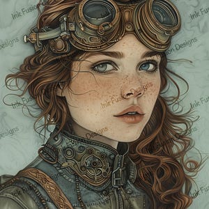 Charlotte la Aventurera / Papel decorativo / Impresión artística de mujer steampunk / Alta calidad / Múltiples opciones de papel y tamaño disponibles