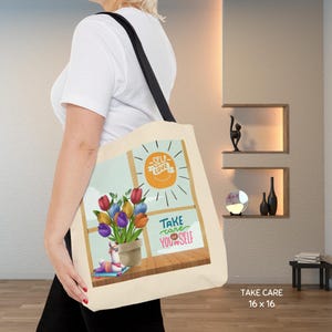Self Love Tote Bag | Meditation | Enjoy Every Moment | Yoga Tote Bag | Affirmation Tote Bag | Self Love Matters | Bestie Gift Idea