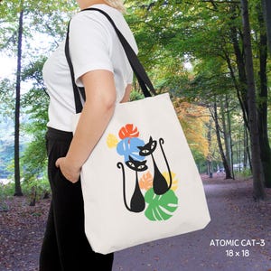 Bolso de mano Atomic Cat / Bolso de mano Atomic Cat / Gato de mediados de siglo / Gato atómico vintage / Bolso de mano para amantes de los gatos / Bolso de mano para mamás de gatos / Idea de regalo para mejores amigas