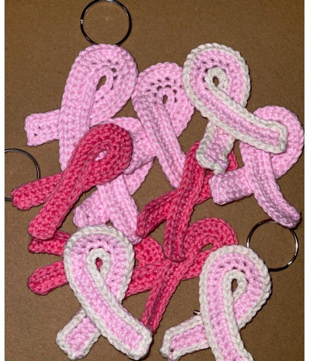 Crochet Breast Cancer Awareness Ribbon ALL PROCEEDS DONATED Pins and
