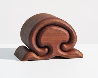 Portagioie in legno scultoreo vintage // Portagioie scorrevole in legno intagliato fatto a mano di metà secolo
