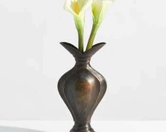 Vintage Art Deco bronzen lotusbloemvaas