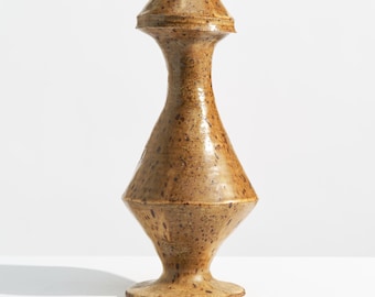 Vintage geometrische studio aardewerk vaas // Gesigneerd modernistisch keramisch object