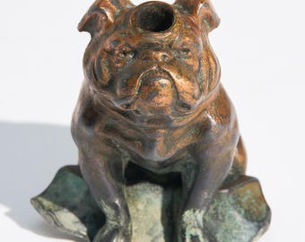 RARE Vintage 1930's English Bulldog Table Lighter by Ronson Art
