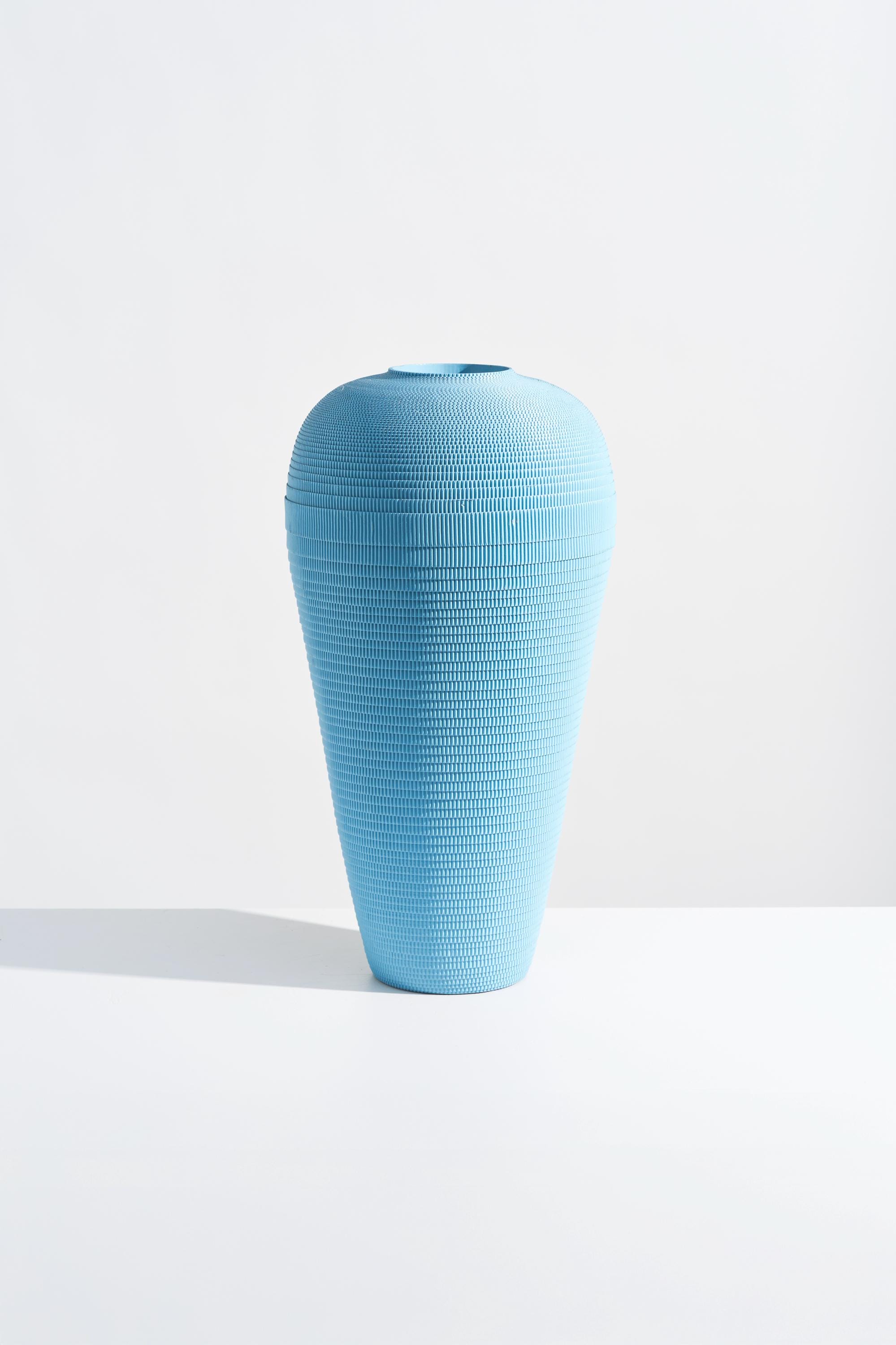 青い陶器の円筒形花瓶 Blue floor vase - Etsy 日本