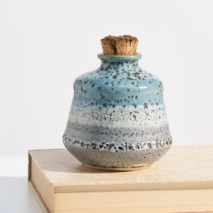 Vintage Blue Lava Glaze Studio Pottery Jar // Handmade Artist Signed Ceramic Vessel
