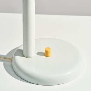 1980s Postmodern Articulating Desk Lamp // Vintage White and Yellow Metal Task Lighting image 8