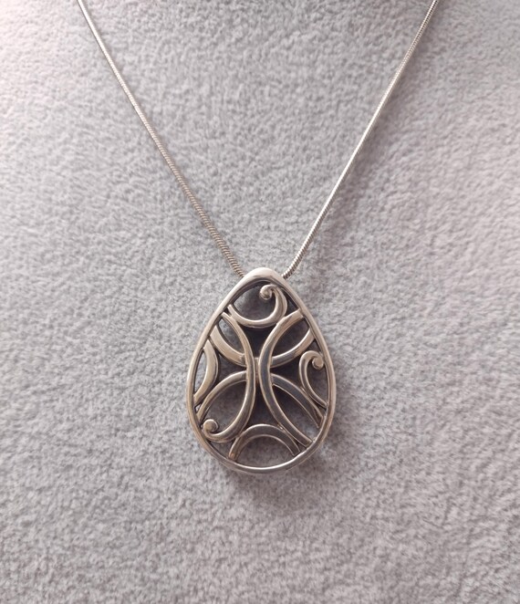 Brighton Silver Plated Teardrop Open Scroll Cryst… - image 3
