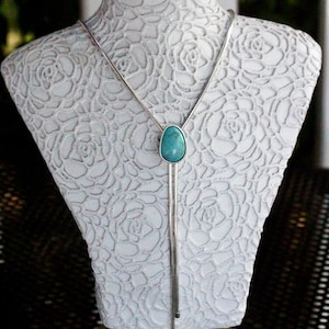 Lucky Brand Silver Tone Turquoise Sliding Pendant