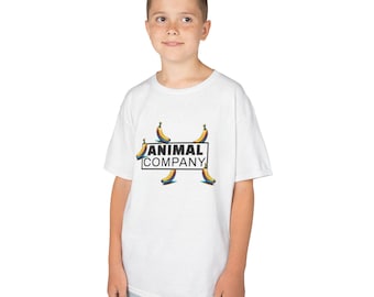 Fun Kids&#39; Banana Graphic Tee, Animal Company T-Shirt, Cute Summer Top, Gift for Kids Birthdays, Playful Apparel, Vr gaming shirt