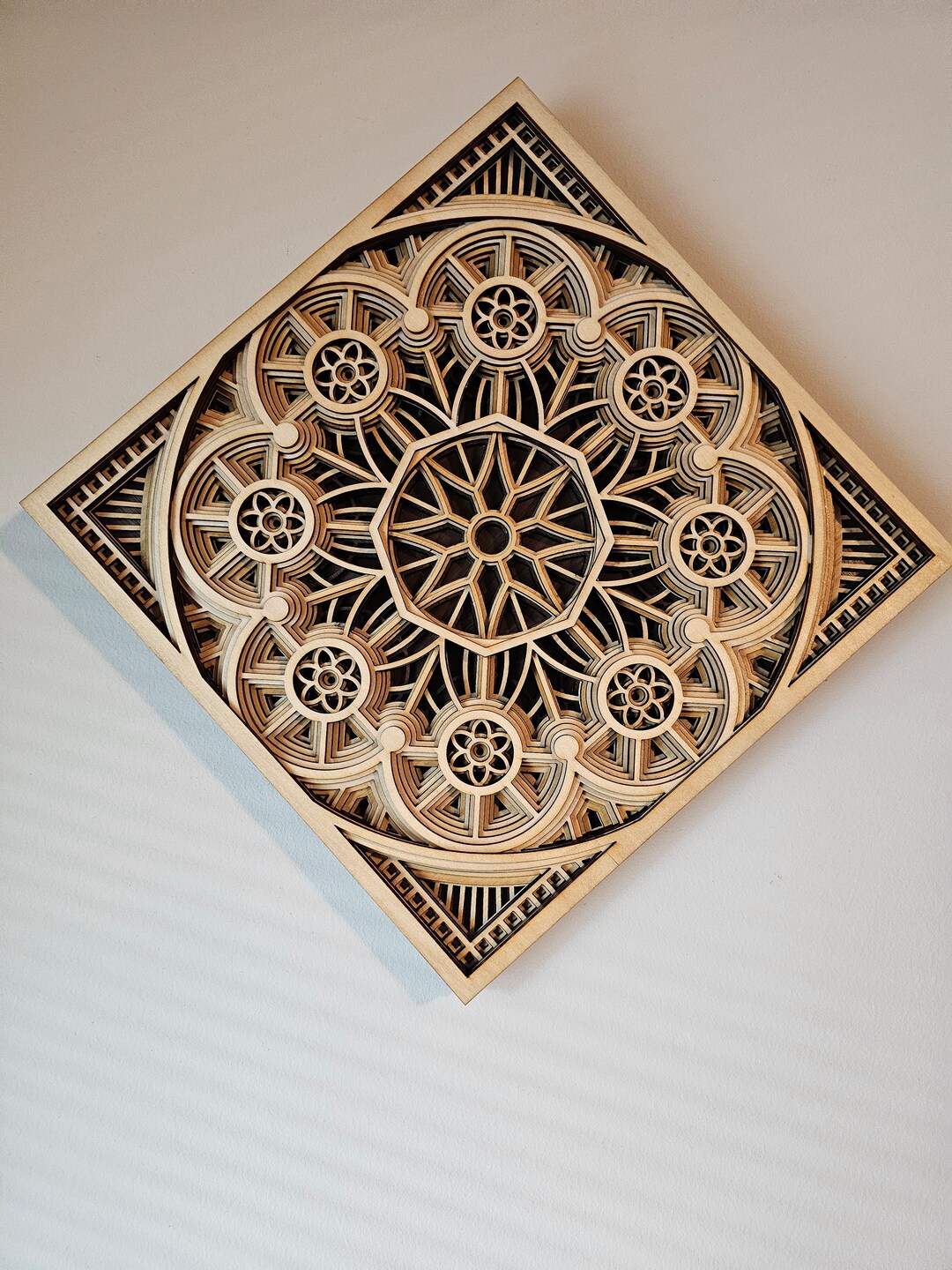 Sunburst Mandala, Wall Art, Wooden Wall Art, Multilayer Mandala