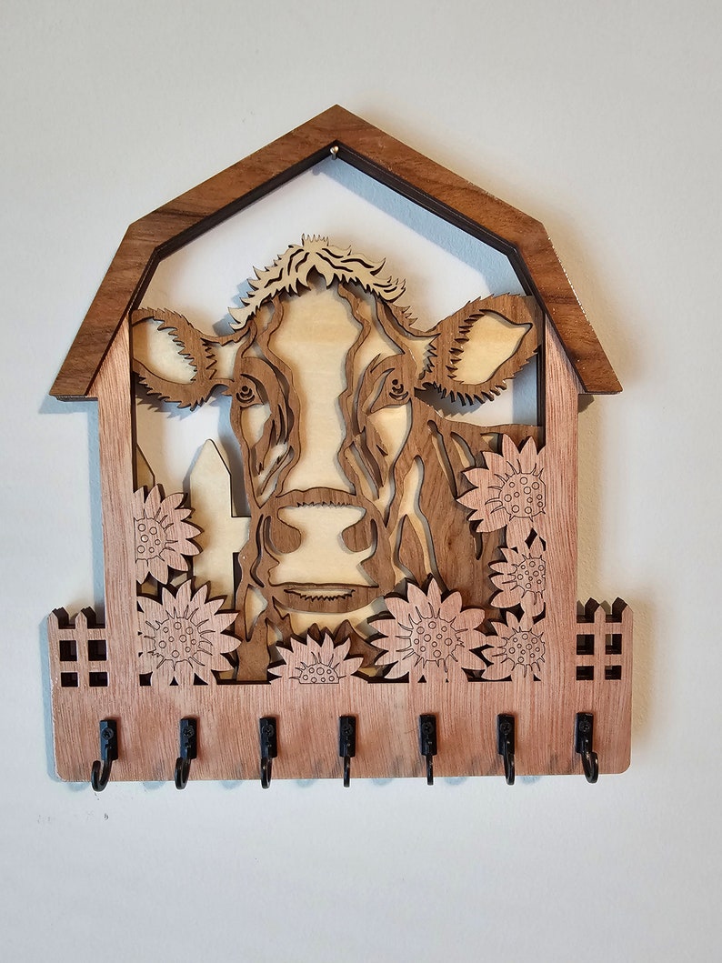 Farm Life Key Holder: Stylish Wall Rack for Keys, Key Holder With Hooks ...