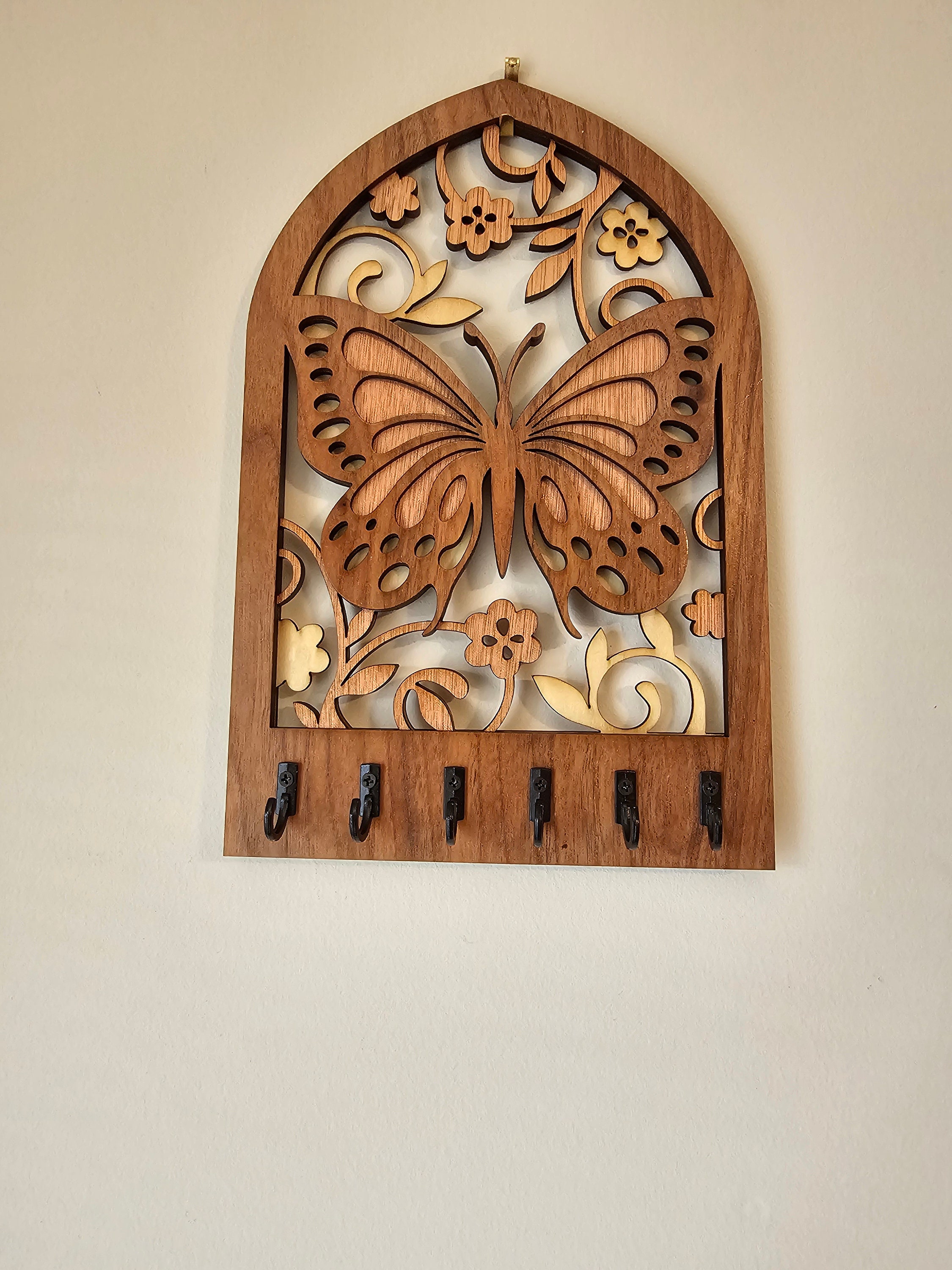 Butterfly Key Holder. Key Rack, Wall Art, Livingroom Decor, Entryway ...