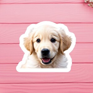 Realistic Golden Retriever Puppy Stickers, Cute Dog Vinyl Decals for Laptop, Water Bottle, Scrapbooking, Pet Lover Gifts, Animal Decor