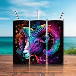 Zodiac Signs ARIES - CUSTOMIZED - 20oz or 30oz or Tumbler GIFT