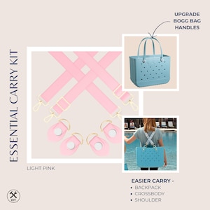 Kit di cinghie per borsa Bogg / Sistema di trasporto essenziale / Cinghie per borsa in EVA in tinta Light Pink
