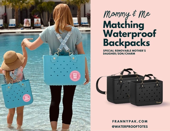 Mommy and Me Matching Backpack-Matching Mom and Kid Waterproof Backpack-Big and Little Backpacks: Matching Sets for Parents & Kids-Black