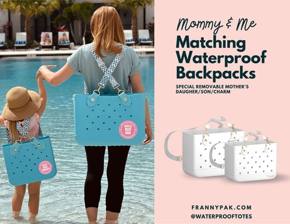 Mommy and Me Matching Backpack-Matching Mom and Kid Waterproof Backpack-Big and Little Backpacks: Matching Sets for Parents & Kids-White