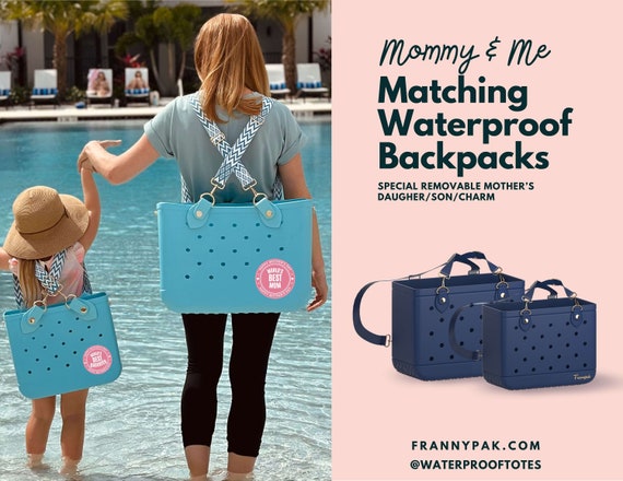 Mommy and Me Matching Backpack-Matching Mom and Kid Waterproof Backpack-Big and Little Backpacks: Matching Sets for Parents & Kids-Navy